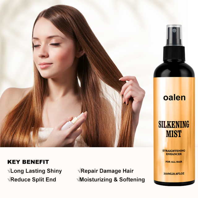 Private Label Silkening Mist Hair Spray Anti-Frizz Hair Smoothing with Built-in Heat Protectant Treatment for Glassy Smooth,MY SHOP