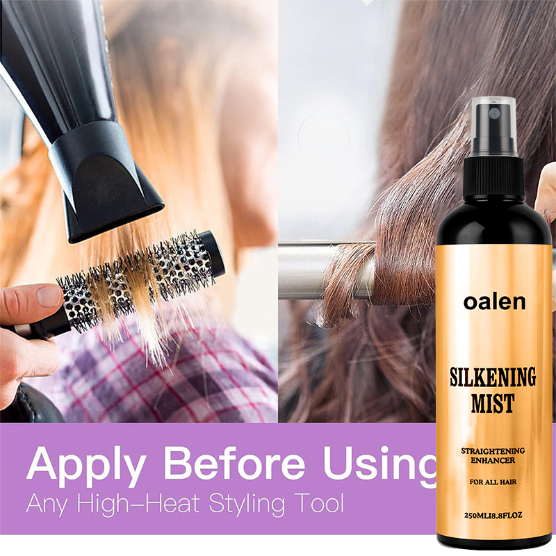 Private Label Silkening Mist Hair Spray Anti-Frizz Hair Smoothing with Built-in Heat Protectant Treatment for Glassy Smooth,MY SHOP