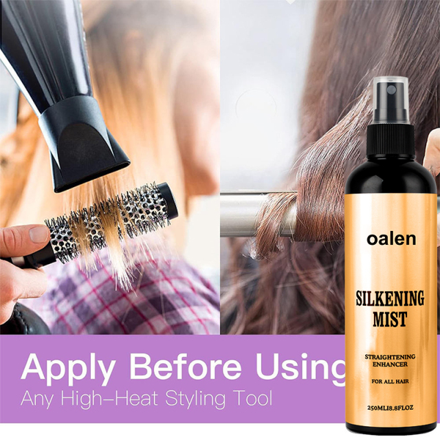 Private Label Silkening Mist Hair Spray Anti-Frizz Hair Smoothing with Built-in Heat Protectant Treatment for Glassy Smooth,MY SHOP