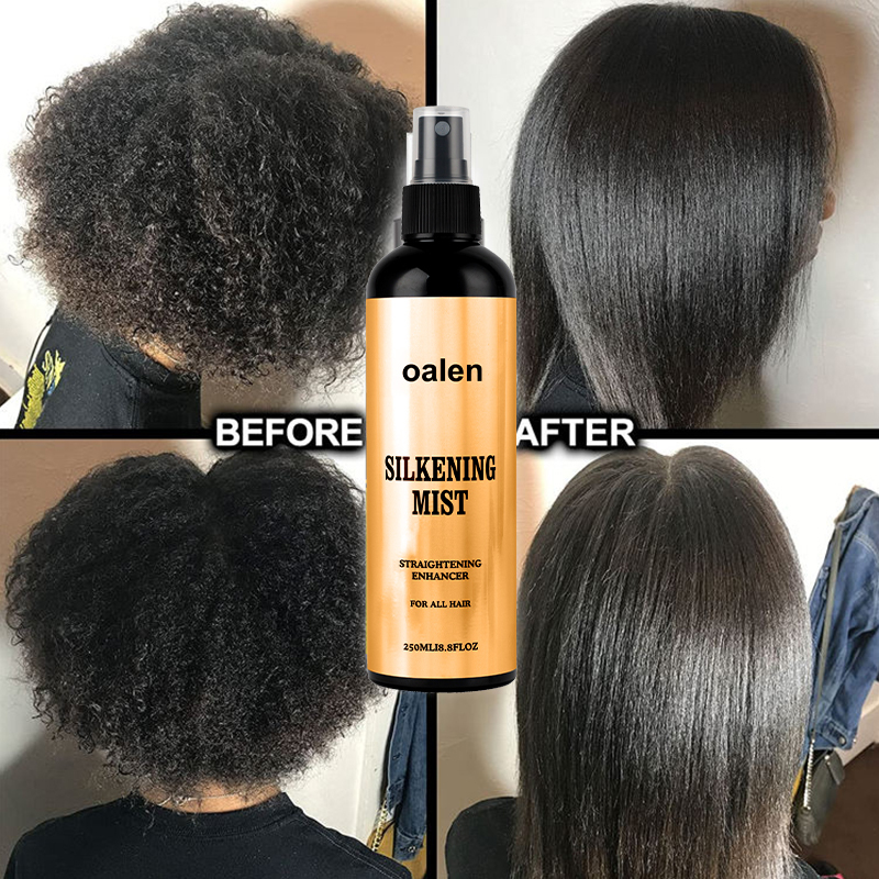 Private Label Silkening Mist Hair Spray Anti-Frizz Hair Smoothing with Built-in Heat Protectant Treatment for Glassy Smooth,MY SHOP