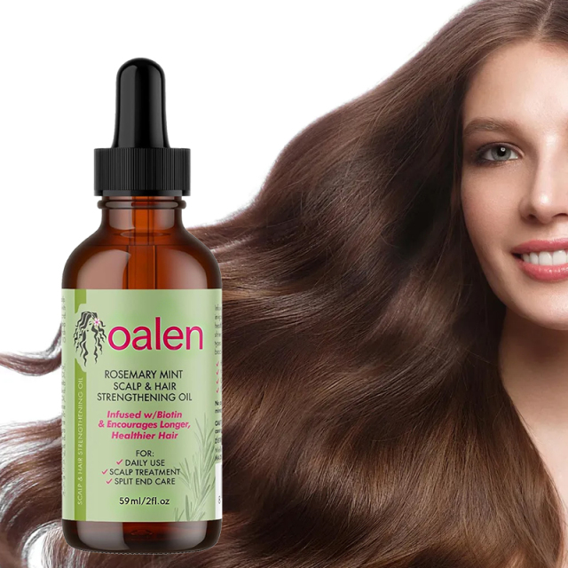 Private Label Rosemary Mint Scalp Hair Strengthening Oil Natural Organic Treatment for Hair Growth Thinning Hair Dry Scalp Split Ends,MY SHOP