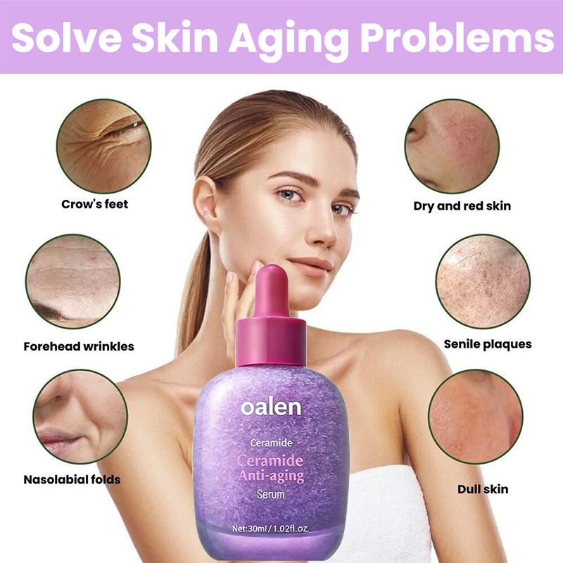 Private Label Ceramide Shot Ampoule Anti Aging and Hydrating Serum for Deep Moisturization for Dry Rough Skin to Reduce Wrinkles,oalen cosmetics