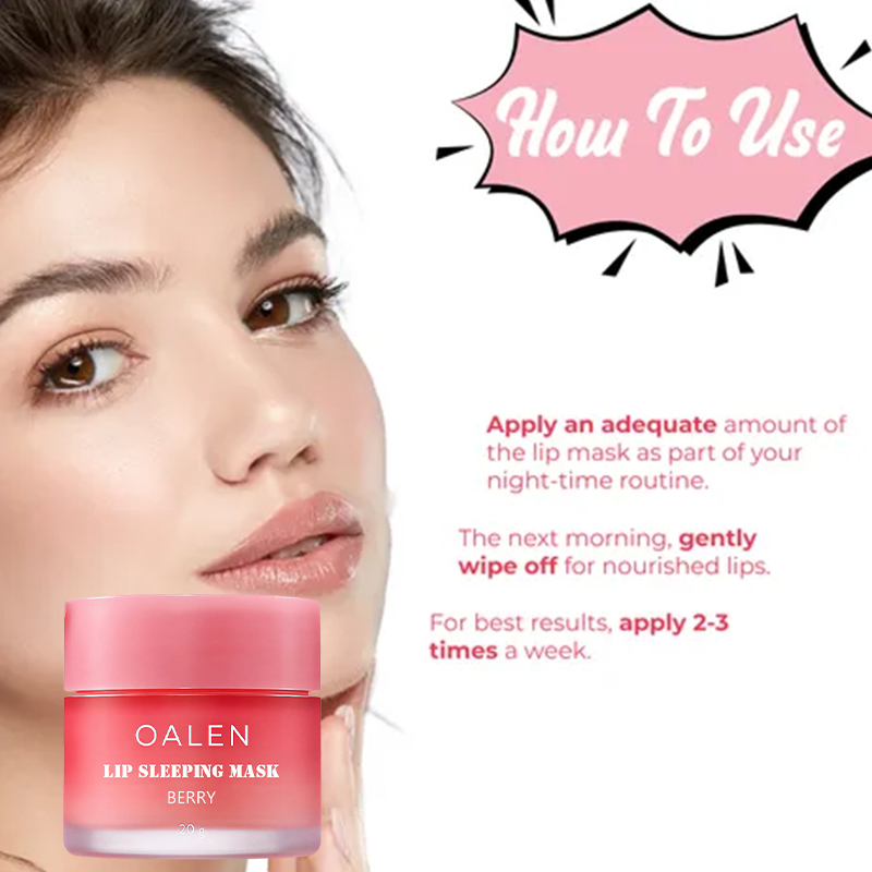 Private Label Lip Sleeping Mask Nourish Hydrate Vitamin C Antioxidants Flaky Dry Lips,oalen cosmetics