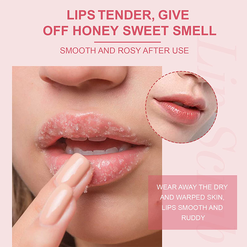 Private Label Organic Lip Scrub Made Moisturizing Scrub Exfoliator for Dry Lips Lip Sugar Scrubber Exfoliator for Smooth Lips,oalen cosmetics
