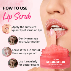 Private Label Organic Lip Scrub Made Moisturizing Scrub Exfoliator for Dry Lips Lip Sugar Scrubber Exfoliator for Smooth Lips,oalen cosmetics