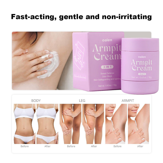 OALEN Armpit Cream 18g Natural Ingredients Sweat and Odor Control Whitening Vegan Formula Deodorant,oalen cosmetics
