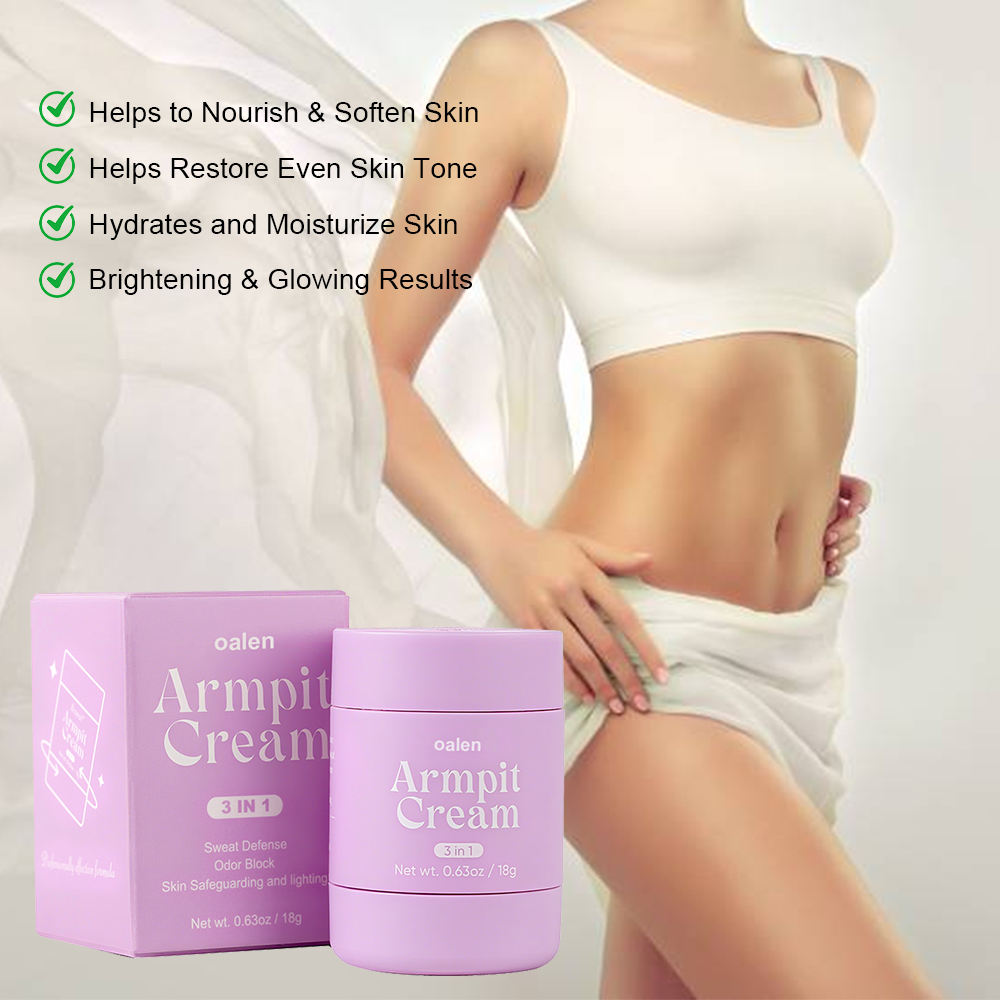 OALEN Armpit Cream 18g Natural Ingredients Sweat and Odor Control Whitening Vegan Formula Deodorant,oalen cosmetics