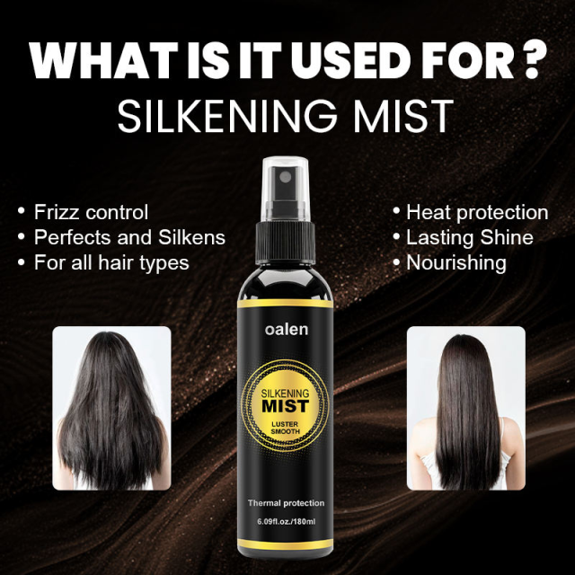Private Label 180mL Big Luxfume Silkening Spray Smoothing Dry Damaged Hair Treatment Heat Protect Anti Frizz Silk Keratin,MY SHOP