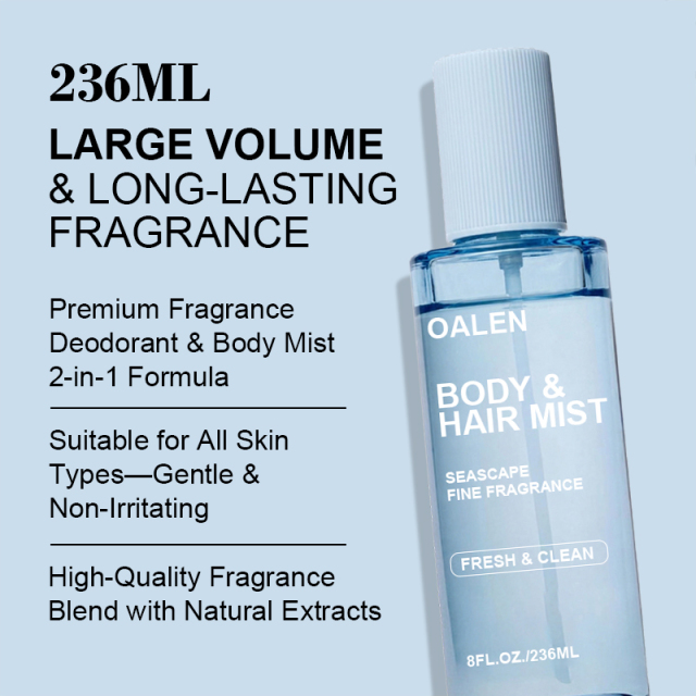 Luxfume Fresh and Clean Body Mist 236ML High Quality Fragrance Deodorant Body Spray with Natural Extracts for All Skin Types,oalen cosmetics