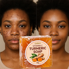 Oalen Turmeric Soap Bathing Kojic Acid Dark Spot Remover Soap with Vitamin c for Smooth Soft Skin Daily Use,oalen cosmetics