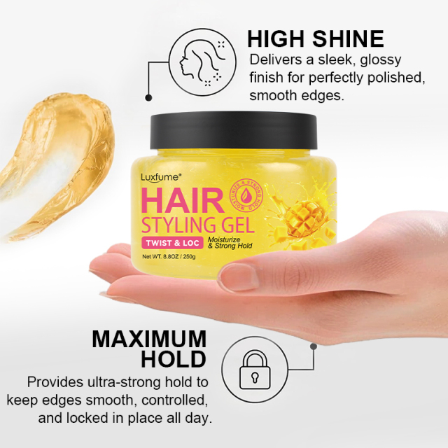 Luxfume Mango Scent Unisex Hair Styling Gel Extra Strong Hold No Flaking Moisturizing Gel For Twist Loc Texturizing Hair,MY SHOP