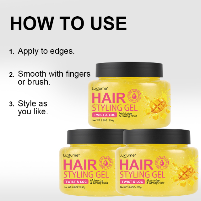 Luxfume Mango Scent Unisex Hair Styling Gel Extra Strong Hold No Flaking Moisturizing Gel For Twist Loc Texturizing Hair,MY SHOP