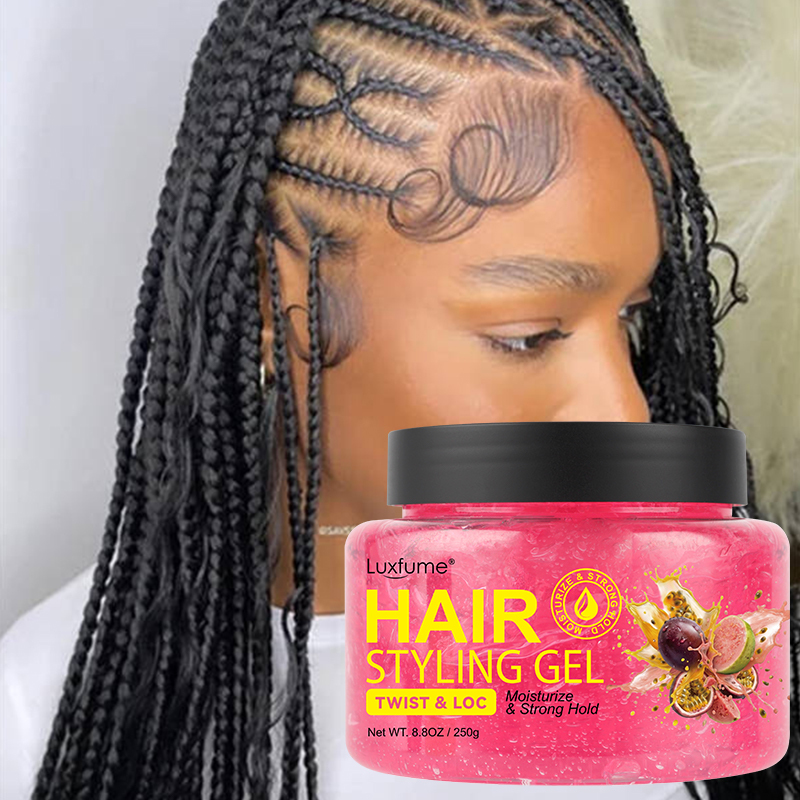 Luxfume Passion Fruit Dual Scent Hair Styling Gel Extra Strong Hold No Flaking Natural Organic Moisturizing Gel For Twist And Loc,oalen cosmetics