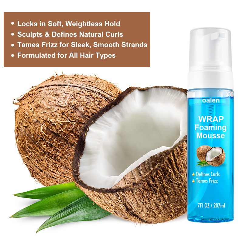 Control Hair Styling Foam Strong Hold Curly Wig Mousse Coconut Shea Oil Hair Mousse for Curls and Wave,MY SHOP
