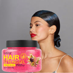 Oalen Natural Organic Hair Styling Gel Passion Fruit Dual Scent Extra Strong Hold Moisturizing No Flaking for Twist Loc,oalen cosmetics