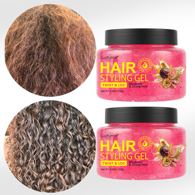 Oalen Natural Organic Hair Styling Gel Passion Fruit Dual Scent Extra Strong Hold Moisturizing No Flaking for Twist Loc,oalen cosmetics