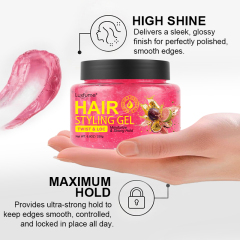 Oalen Natural Organic Hair Styling Gel Passion Fruit Dual Scent Extra Strong Hold Moisturizing No Flaking for Twist Loc,oalen cosmetics