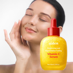 Private Label Vitamin C Serum for Face Anti-Aging Whitening Brightening Improve Appearance Dark Spots Glowing Skin Home Use 30mL,oalen cosmetics