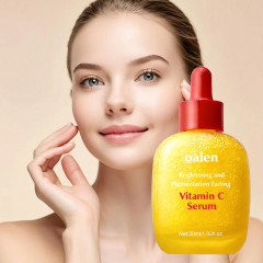 Private Label Vitamin C Serum for Face Anti-Aging Whitening Brightening Improve Appearance Dark Spots Glowing Skin Home Use 30mL,oalen cosmetics