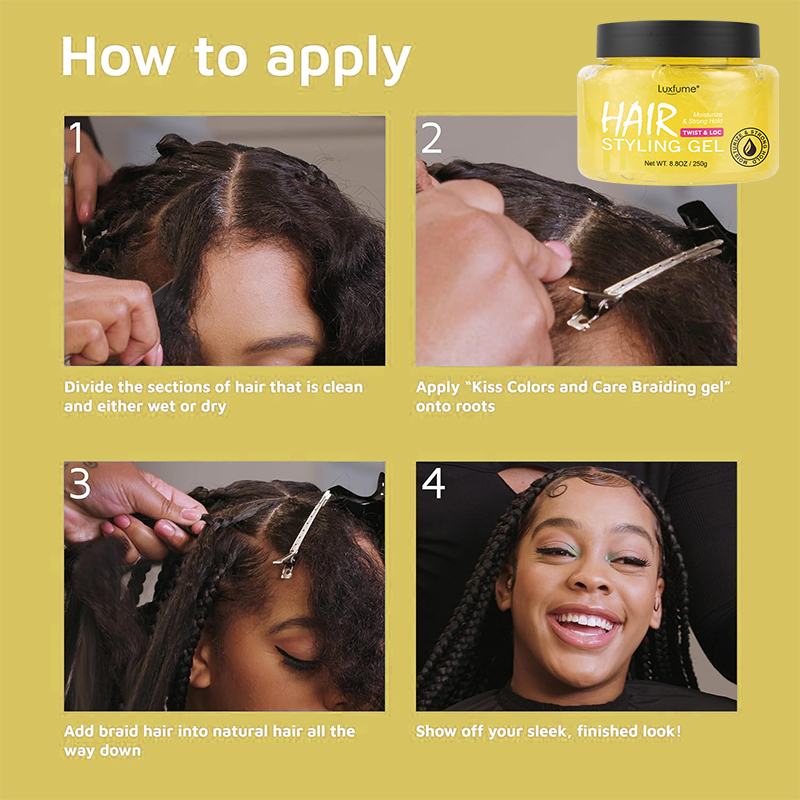 Private Labe Oalen Strong Hold Hair Styling Gel Long Lasting Neat Braid Twist Loc Braiding Gel for Hair Styling,oalen cosmetics