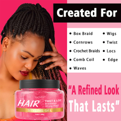 Luxfume Wholesale Hard Holding Hair Gel Extreme Strong Hold Non Flaking Braiding Gel for All Hair Types,oalen cosmetics
