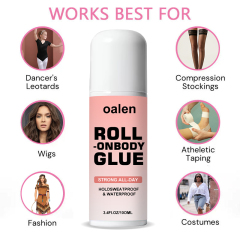 Oalen Long Lasting Roll on Body Adhesive Waterproof Sweat Resistant Non Irritating Skin Friendly Body Glue for Daily Use,oalen cosmetics