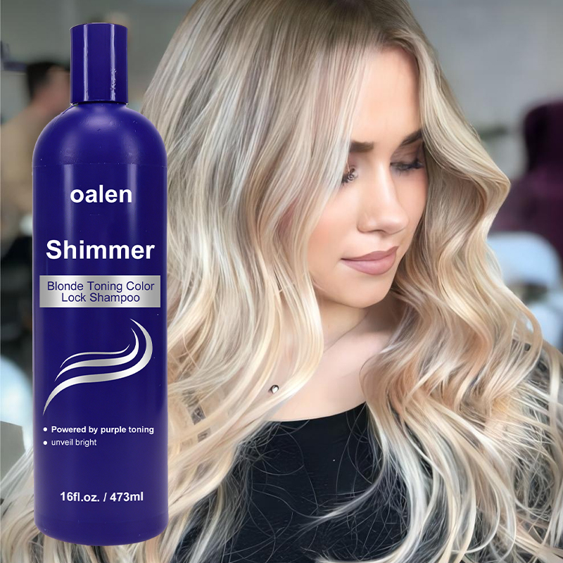 Private Label Oalen Purple Toning Color Lock Shampoo Brighten Cool Tone for Bleached Blonde and Grey Hair,oalen cosmetics