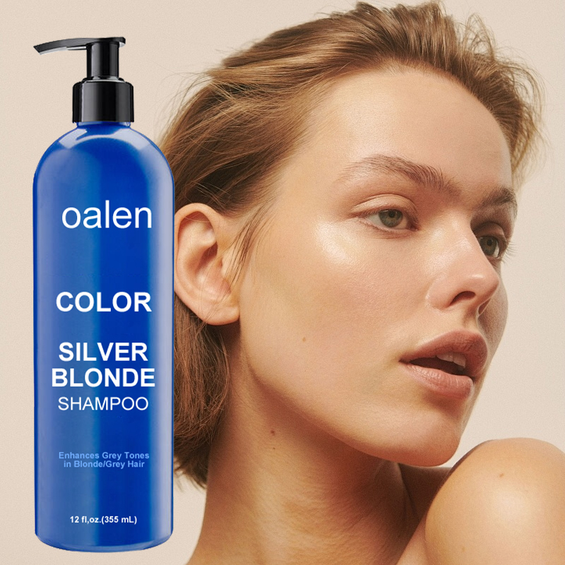 Luxfume Blue Color Toner Shampoo for Blonde Silver Grey Hair Remove Yellow Brass Enhance Cool Silver Blonde Tone,oalen cosmetics