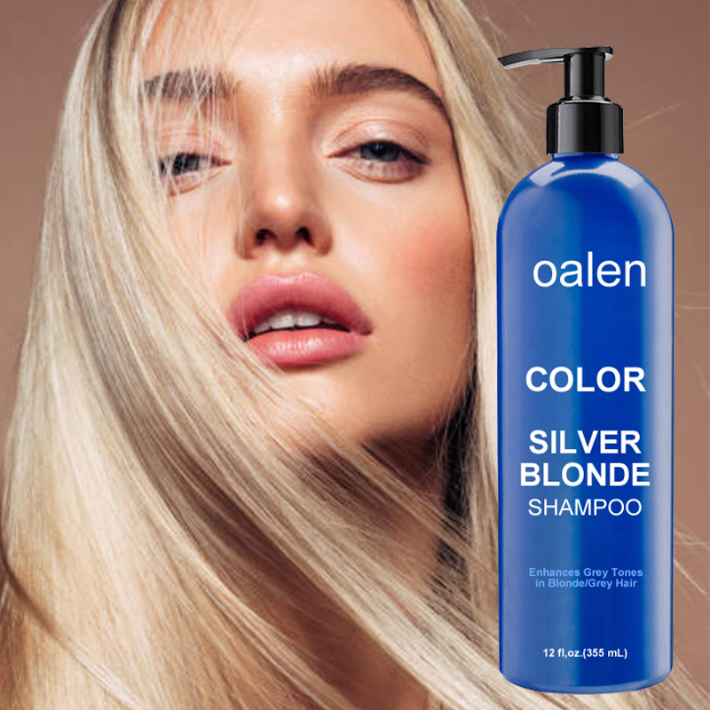 Luxfume Blue Color Toner Shampoo for Blonde Silver Grey Hair Remove Yellow Brass Enhance Cool Silver Blonde Tone,oalen cosmetics