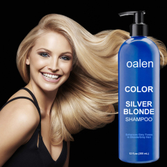 Luxfume Blue Color Toner Shampoo for Blonde Silver Grey Hair Remove Yellow Brass Enhance Cool Silver Blonde Tone,oalen cosmetics