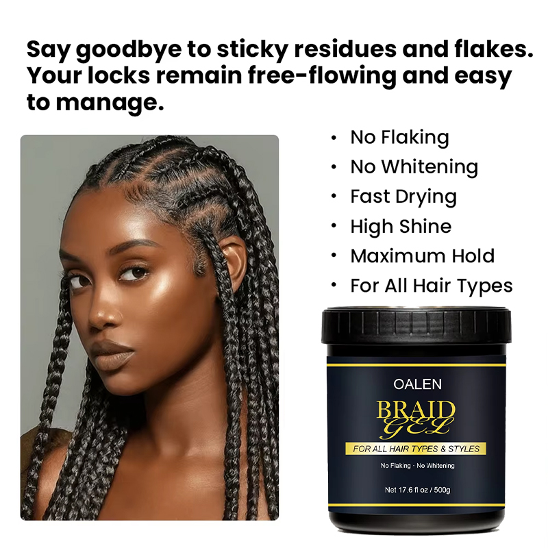 STYLE Extreme Hold Pomade, Best Organic Smoothing & Moisturizing Braid Gel – No Flaking, No Drying, All-Day Firm Hold,oalen cosmetics