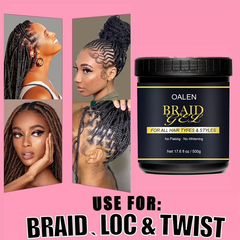 STYLE Extreme Hold Pomade, Best Organic Smoothing & Moisturizing Braid Gel – No Flaking, No Drying, All-Day Firm Hold,oalen cosmetics
