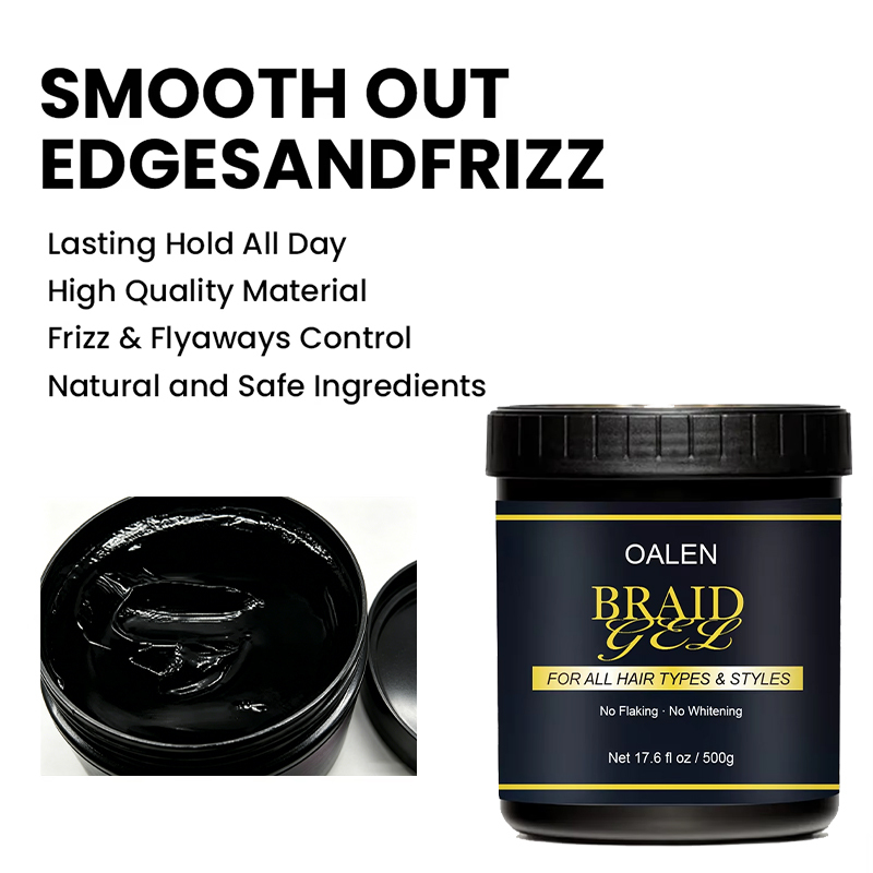 STYLE Extreme Hold Pomade, Best Organic Smoothing & Moisturizing Braid Gel – No Flaking, No Drying, All-Day Firm Hold,oalen cosmetics