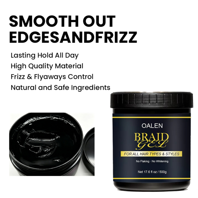 STYLE Extreme Hold Pomade, Best Organic Smoothing & Moisturizing Braid Gel – No Flaking, No Drying, All-Day Firm Hold,oalen cosmetics