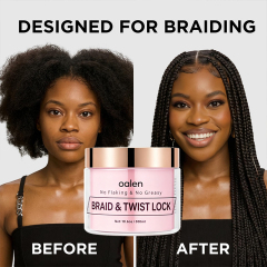 Vegan Tea Tree Extreme Hold Braiding Gel Smooths Tames Frizz for Locks Twists Cornrows,oalen cosmetics
