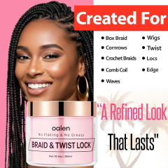 Vegan Tea Tree Extreme Hold Braiding Gel Smooths Tames Frizz for Locks Twists Cornrows,oalen cosmetics