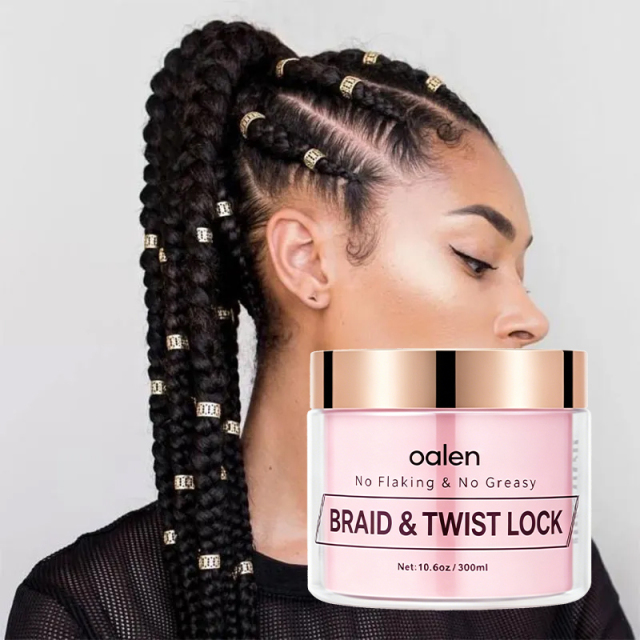 Vegan Tea Tree Extreme Hold Braiding Gel Smooths Tames Frizz for Locks Twists Cornrows,oalen cosmetics