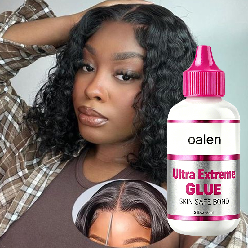 Clear Invisible 2oz Lace Wig Adhesive Private Label Waterproof Sweat Resistant Quick Dry Strong Hold Glue for Daily Wig Wear,oalen cosmetics