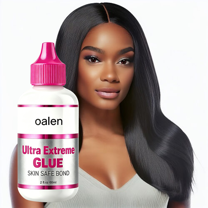 Clear Invisible 2oz Lace Wig Adhesive Private Label Waterproof Sweat Resistant Quick Dry Strong Hold Glue for Daily Wig Wear,oalen cosmetics