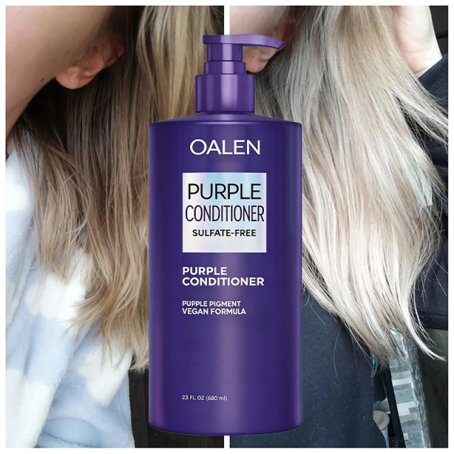 Purple Conditions  Color Depositing Formula Gently Cleanses Conditions Neutralizes Brass And Yellow Tones For Blonde Silver Gray Highlighted Hair,oalen cosmetics