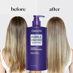 Purple Conditions  Color Depositing Formula Gently Cleanses Conditions Neutralizes Brass And Yellow Tones For Blonde Silver Gray Highlighted Hair,oalen cosmetics