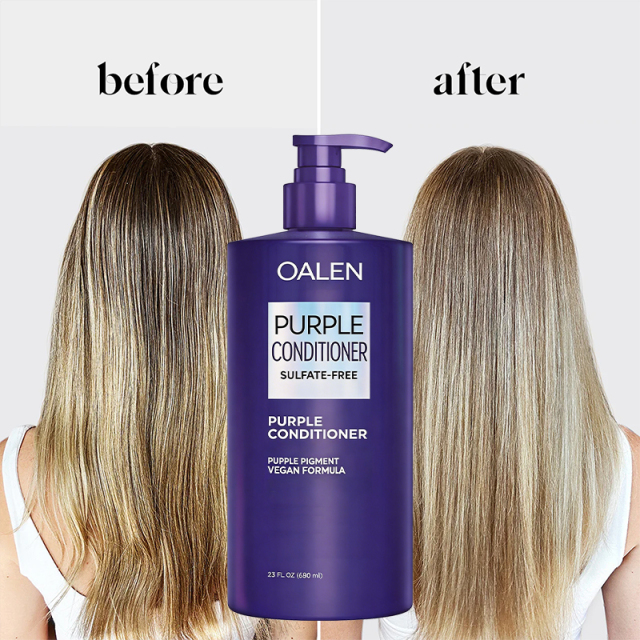 Purple Conditions  Color Depositing Formula Gently Cleanses Conditions Neutralizes Brass And Yellow Tones For Blonde Silver Gray Highlighted Hair,oalen cosmetics