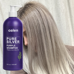Purple Shampoo Professional Anti Brass Toner Removes Yellow Tones for Gray Bleached White and Blonde Hair Refreshes Scalp Sulfate Free,oalen cosmetics