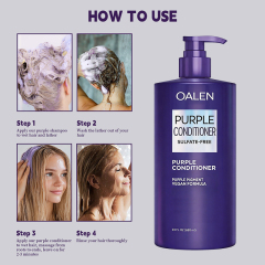 Purple Conditions  Color Depositing Formula Gently Cleanses Conditions Neutralizes Brass And Yellow Tones For Blonde Silver Gray Highlighted Hair,oalen cosmetics
