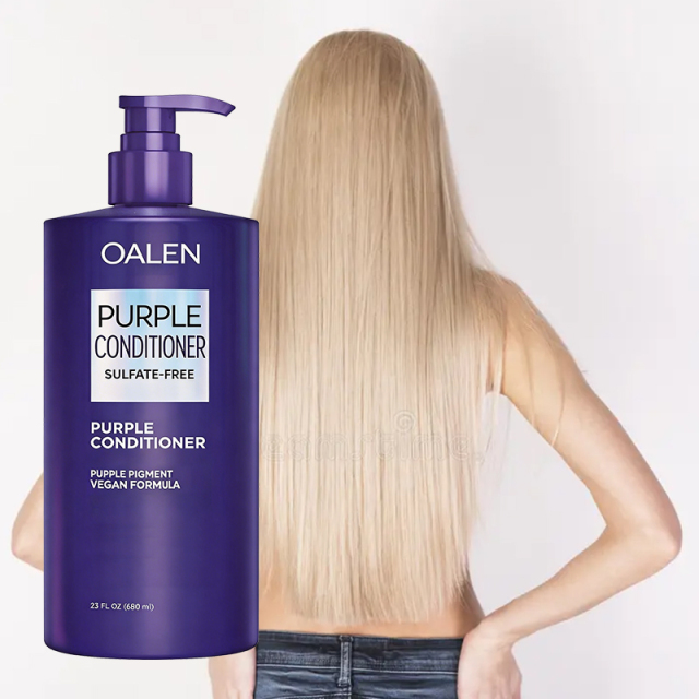 Purple Conditions  Color Depositing Formula Gently Cleanses Conditions Neutralizes Brass And Yellow Tones For Blonde Silver Gray Highlighted Hair,oalen cosmetics