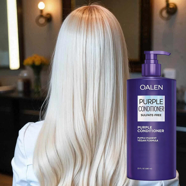 Purple Conditions  Color Depositing Formula Gently Cleanses Conditions Neutralizes Brass And Yellow Tones For Blonde Silver Gray Highlighted Hair,oalen cosmetics