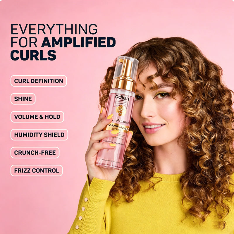 Luxfume Private Label Curl Enhancing Foam Mousse Long Lasting Hold Moisturizing Styling Mousse for Curly Hair,oalen cosmetics