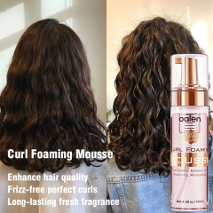 Luxfume Private Label Curl Enhancing Foam Mousse Long Lasting Hold Moisturizing Styling Mousse for Curly Hair,oalen cosmetics