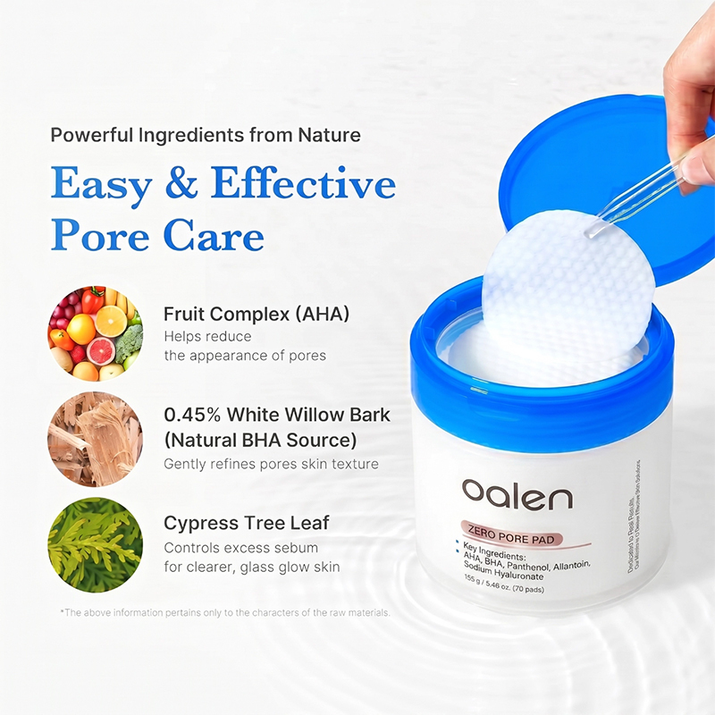 Zero Pore Pad Mild 2.0 Toner Pads PHA Gentle Exfoliation Pore Minimizing Blackhead Removal,oalen cosmetics