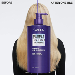 Professional Purple Conditioner Color Depositing Care Eliminates Brass and Yellow Tones for Bleached Blonde Gray,oalen cosmetics